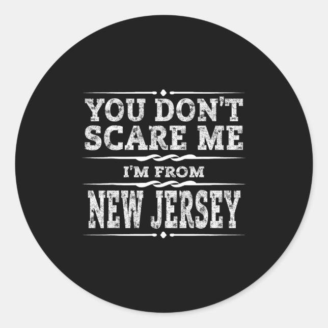 Sticker Rond Funny New Jersey Home Garden State Gift  (Devant)