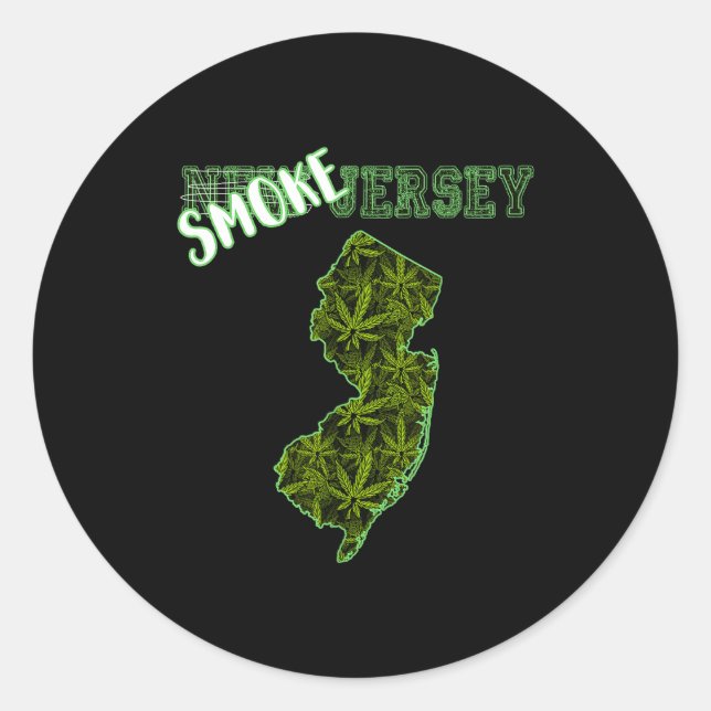 Sticker Rond Funny New Jersey Weed Weed Culture  (Devant)