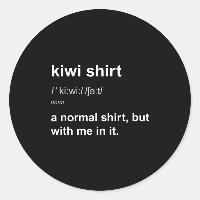 Sticker Rond Funny New Zealand For Men Women Kiwi Gift Humour  (Devant)