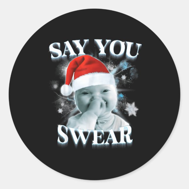 Sticker Rond Funny Niche Baby Gen Z Meme Ai Viral Giggling Ai L (Devant)