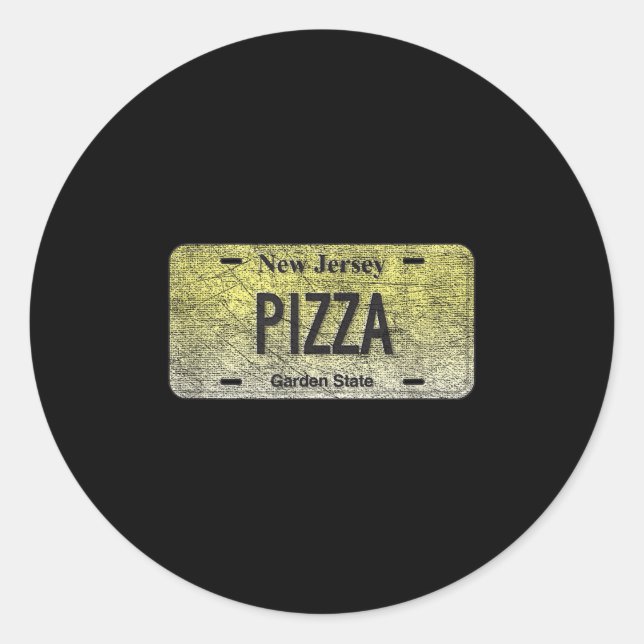 Sticker Rond Funny Nj State Vanity License Plate Zza  (Devant)