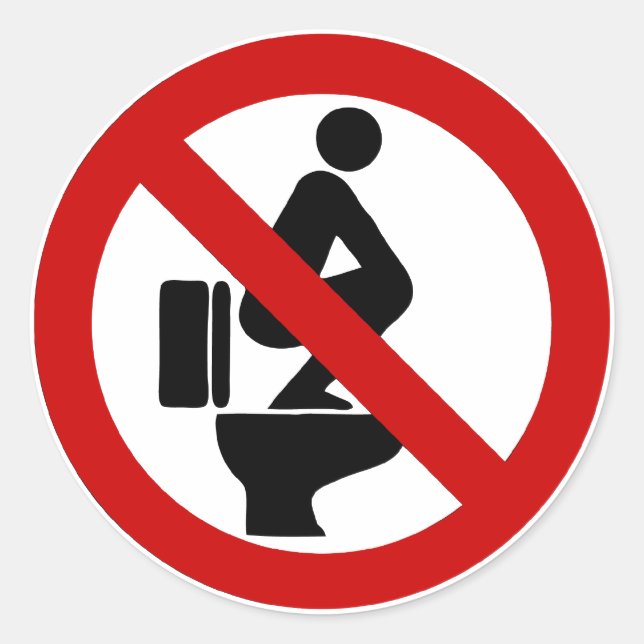 Sticker Rond Funny NO Feet sur le siège ⚠ signe thaï ⚠ (Devant)