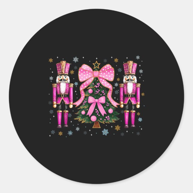 Sticker Rond Funny Nutcracker Christmas Tree Christmas Xmas Wom (Devant)