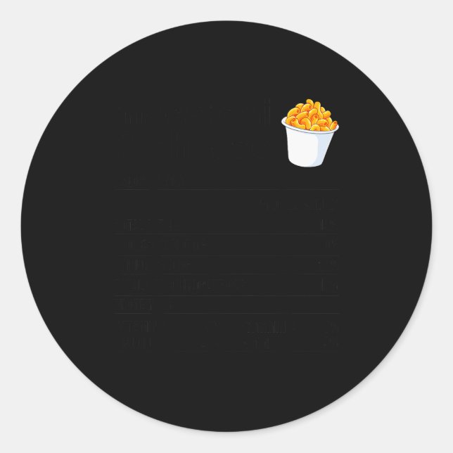 Sticker Rond Funny Nutrition Facts Thanksgiving Apparel Macaron (Devant)