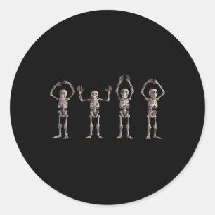Sticker Rond Funny O-h-i-o State Skeleton Lover Ohio Halloween