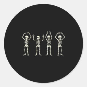 Sticker Rond Funny O-h-i-o State Skeleton Ohio Hallowee Vintage