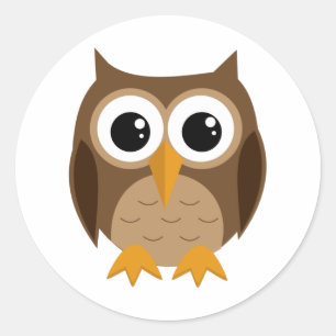 STICKER ROND FUNNY OWL