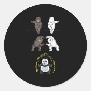 Sticker Rond Funny Panda mignonne Amoureux des animaux de l'our
