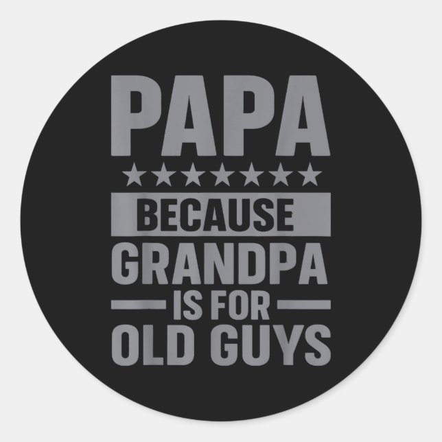 Sticker Rond Funny Papa Art For Grandpa From Grandkids Father's (Devant)