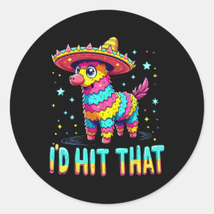 Sticker Rond Funny Parti Mexicain Cinco De Mayo Parti Pinatas I