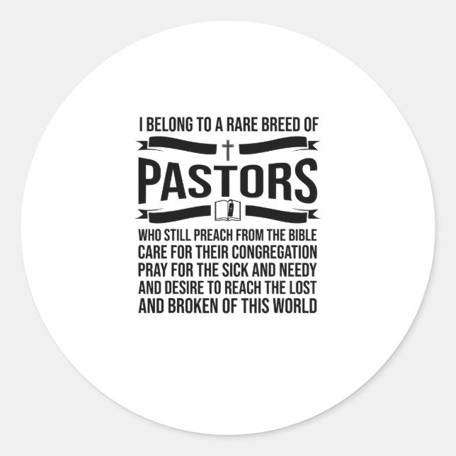 Sticker Rond Funny Pastor Appreciation Venin Christian Preacher (Devant)