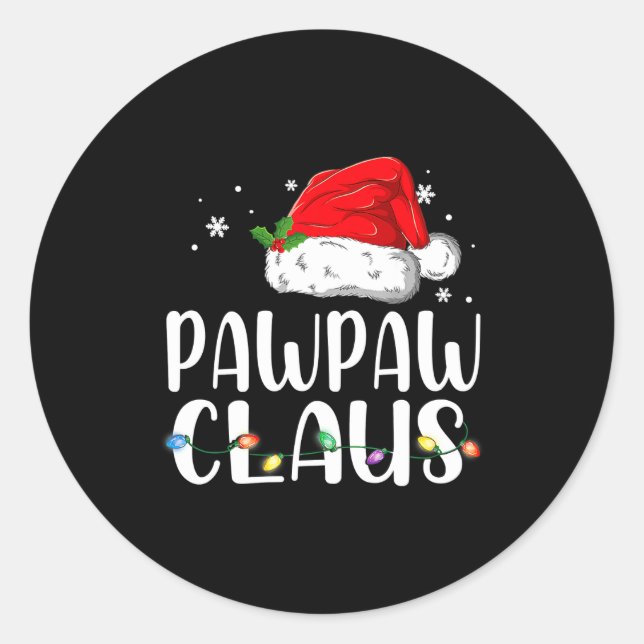 Sticker Rond Funny Pawpaw Claus Christmas Pajamas Santa  (Devant)