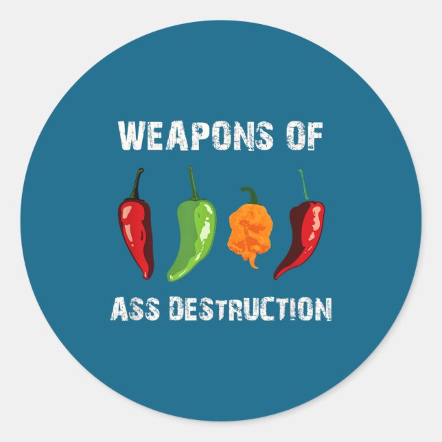 Sticker Rond Funny Pepper Chili Head Scy Hot Foods  (Devant)