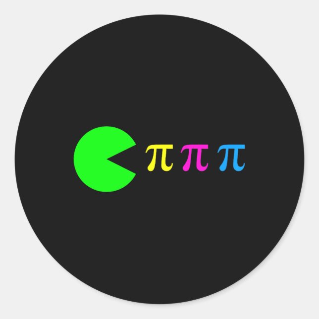 Sticker Rond Funny Pi Day Math Science Ate Pi Symbole Couleur (Devant)