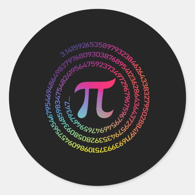 Sticker Rond Funny Pi Day Spiral Pi Math Pour Pi Day 3.14 (Devant)