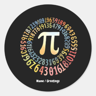 Sticker Rond Funny Pi Jour Numéros Spiral Cool Mathématique