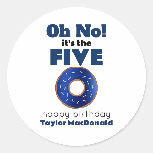 Sticker Rond Funny Police Donut 50e anniversaire (Devant)