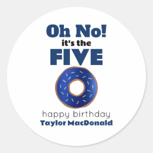 Sticker Rond Funny Police Donut 50e anniversaire