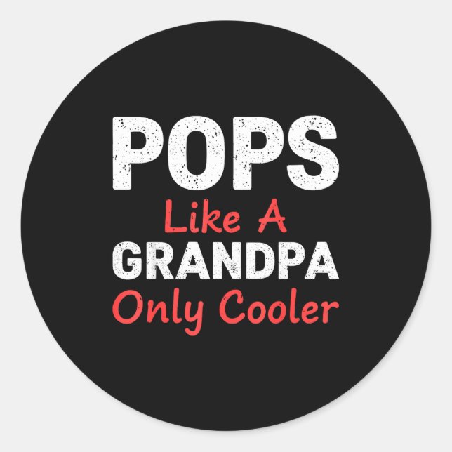 Sticker Rond Funny Ps Grandpa Cooler From Grandkids Father's Da (Devant)