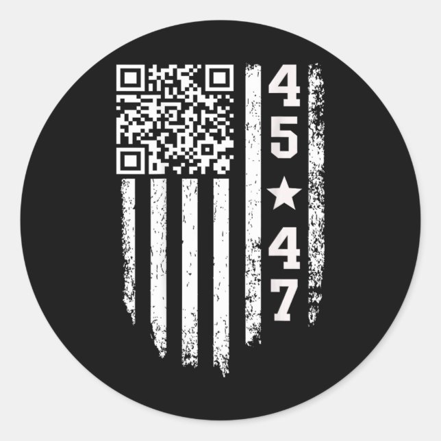 Sticker Rond Funny Qr President Trump 4547 Trump Dancing Code (Devant)