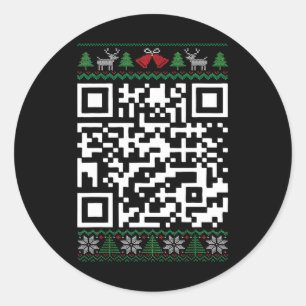 Sticker Rond Funny Qr Président Trump Code de danse Noël laid