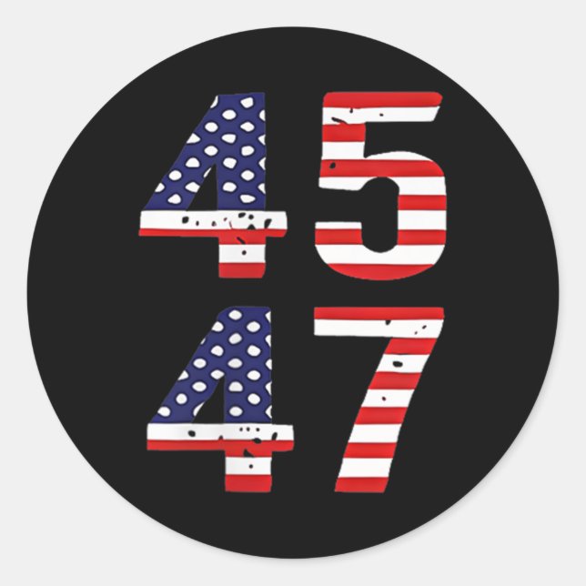 Sticker Rond Funny Qr Président Trump Code de danse Trump 45_47 (Devant)