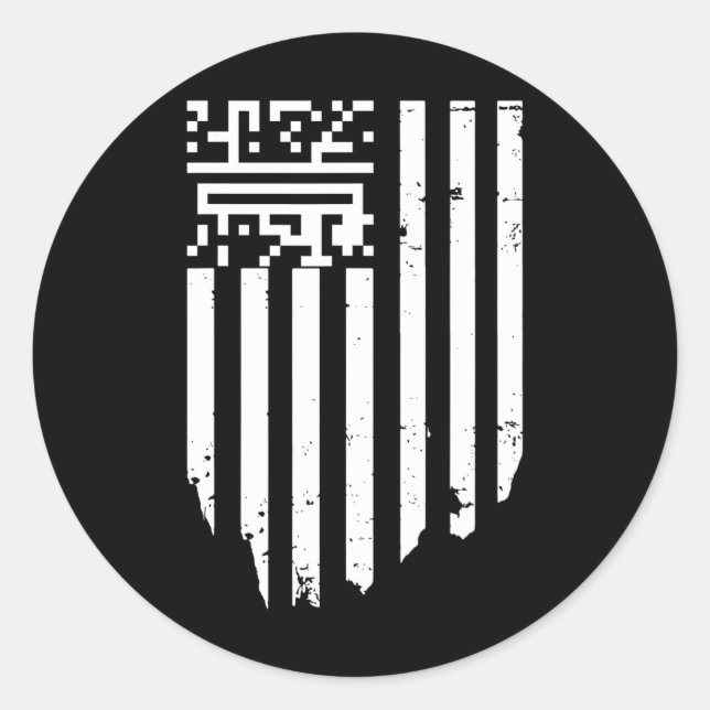 Sticker Rond Funny Qr President Trump Dance Code (Devant)