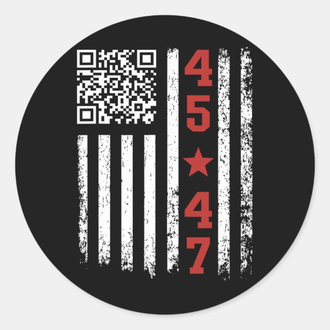 Sticker Rond Funny Qr Président Trump Dance Code 5 (Devant)