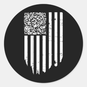 Sticker Rond Funny Qr Scan Code Président Trump 4547 Trump Danc