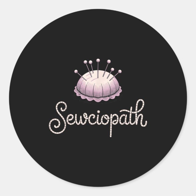 Sticker Rond Funny Quilting Design For Men Women Sewing Sew Qui (Devant)