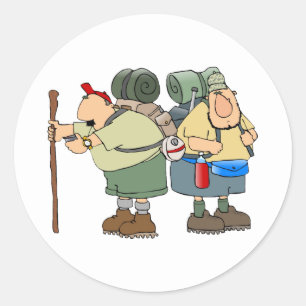 Sticker Rond Funny Randonneurs Outdoor Adventure Camping Humour