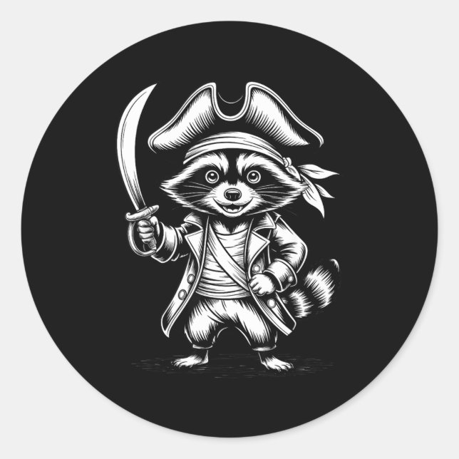 Sticker Rond Funny Rate Raccoon  (Devant)