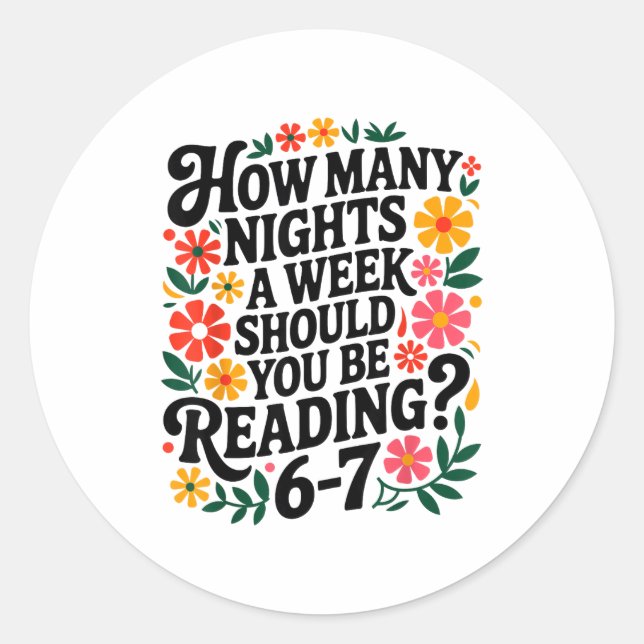 Sticker Rond Funny Reading 6 7 Six Seven Meme Englieacher Book  (Devant)