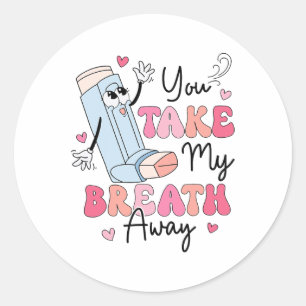 Sticker Rond Funny Respiratory Valentines Day Rt Lung Squad Val