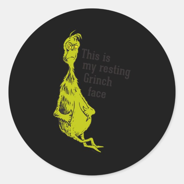 Sticker Rond Funny Resting Face  (Devant)