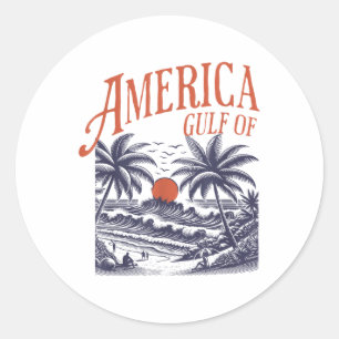 Sticker Rond Funny Retro 2025 Grunge Design, Golfe Des Etats-Un