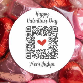 Sticker Rond Funny Rick Roll Valentines Party Favor Treat Bag