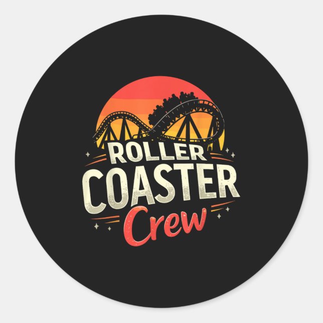 Sticker Rond Funny Roller Dessous de verre Crew Amusement Park  (Devant)