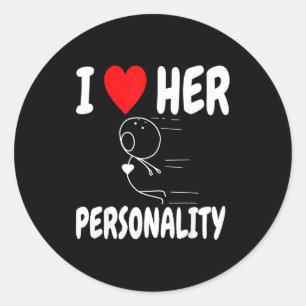 Sticker Rond Funny Saint-Valentin Couple Matching J'Aime Sa Pe