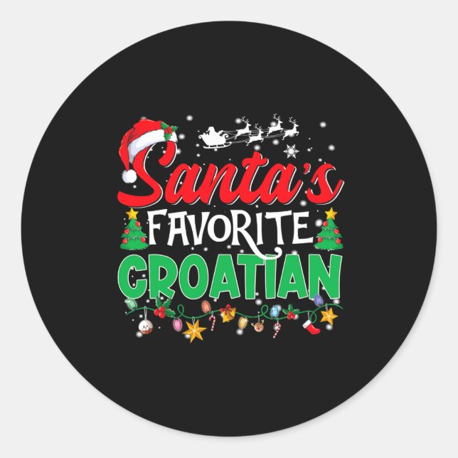 Sticker Rond Funny Santas Favorite Croatian Christmas Santa  (Devant)