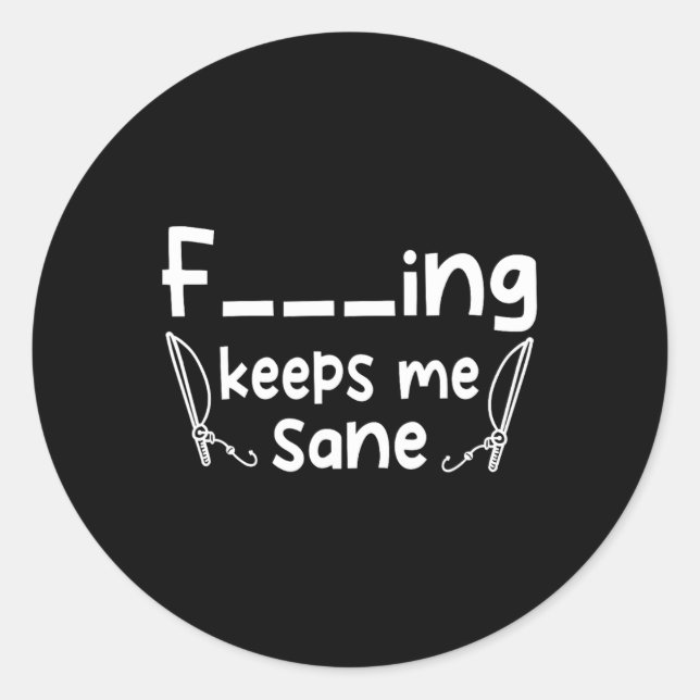 Sticker Rond Funny Sarcastique pêche me garde le sable (Devant)