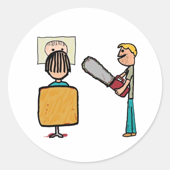 Sticker Rond Funny Scary Barber Sweeney Todd (Devant)