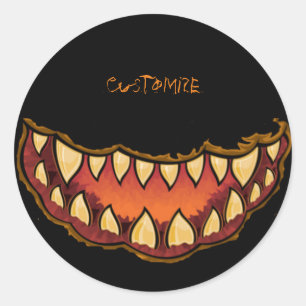Sticker Rond Funny Scary Jack o'lantern Thunder_Cove