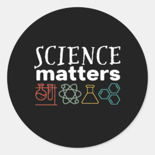 Sticker Rond Funny Science Matters Geek et scientifique Nerd