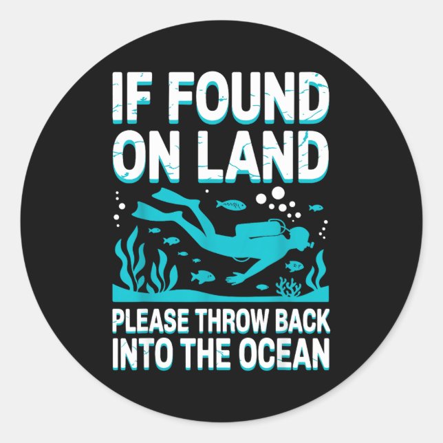 Sticker Rond Funny Scuba Diving Art For Men Women Scuba Dive Sc (Devant)