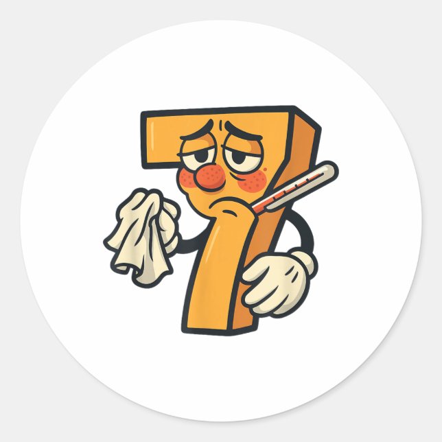 Sticker Rond Funny Sick Seven Costume 7_1  (Devant)