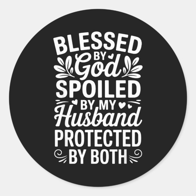 Sticker Rond Funny Siled Wife Art For Women Girls Mpy Old Husba (Devant)
