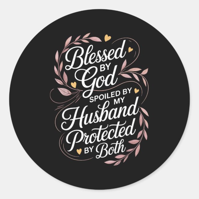 Sticker Rond Funny Siled Wife Art For Women Girls Mpy Old Husba (Devant)