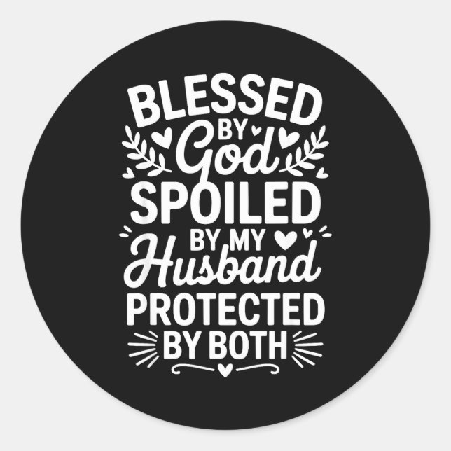 Sticker Rond Funny Siled Wife Art For Women Girls Mpy Old Husba (Devant)