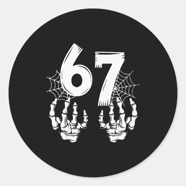 Sticker Rond Funny Six Seven 6 7 Meme Number 67 Design Couples  (Devant)